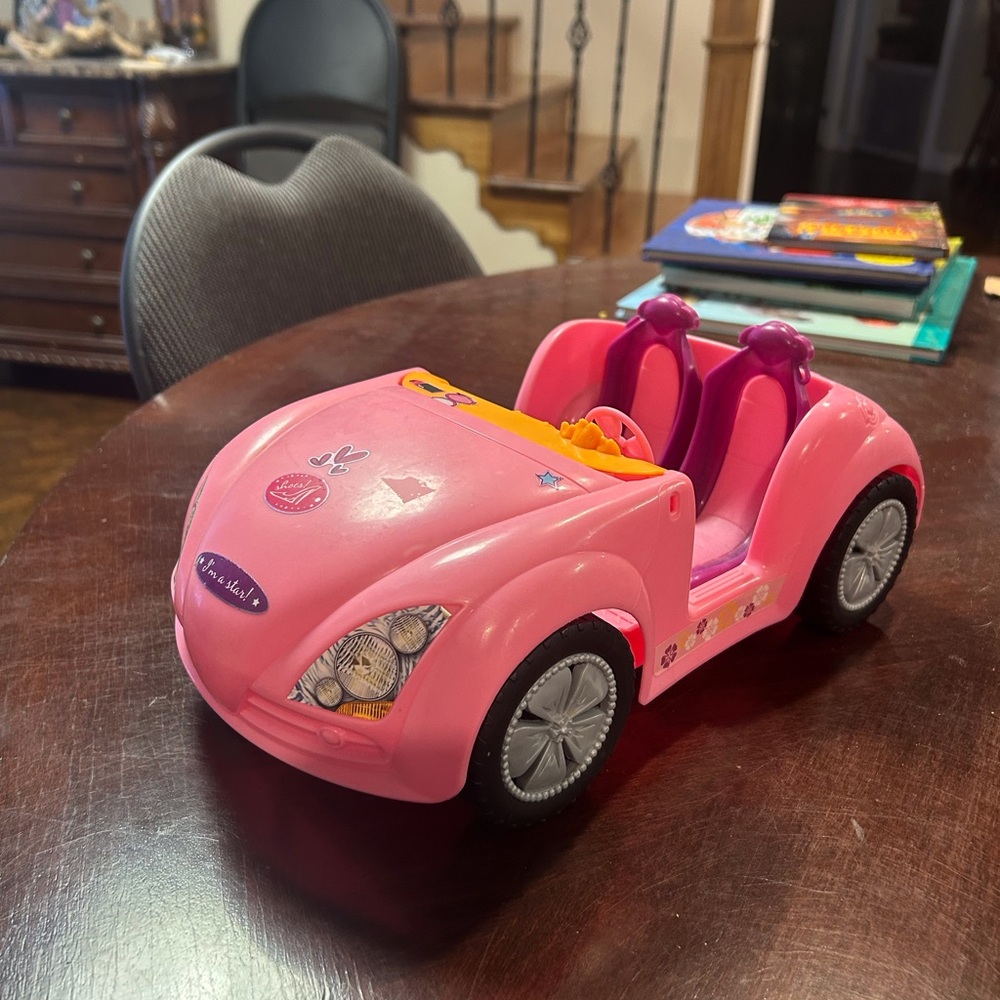 Barbie Pink beach Toy Convertible Car - Play Vehicle